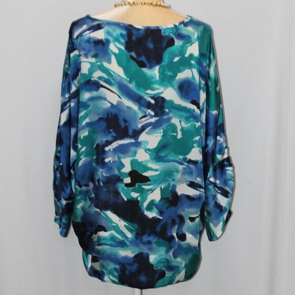 Jones of New York Blue and Turquoise long sleeve top - Picture 9 of 15